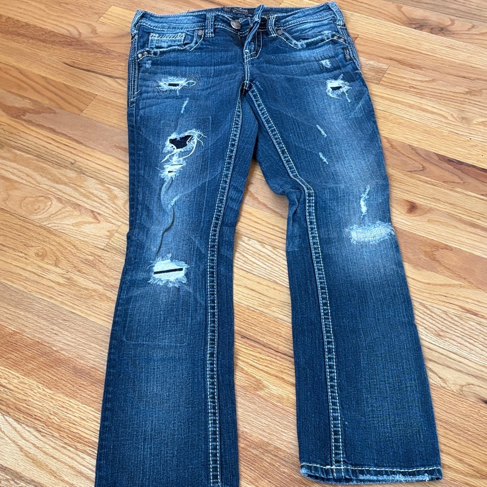 Silver Jeans Women's Straight Leg Blue Denim